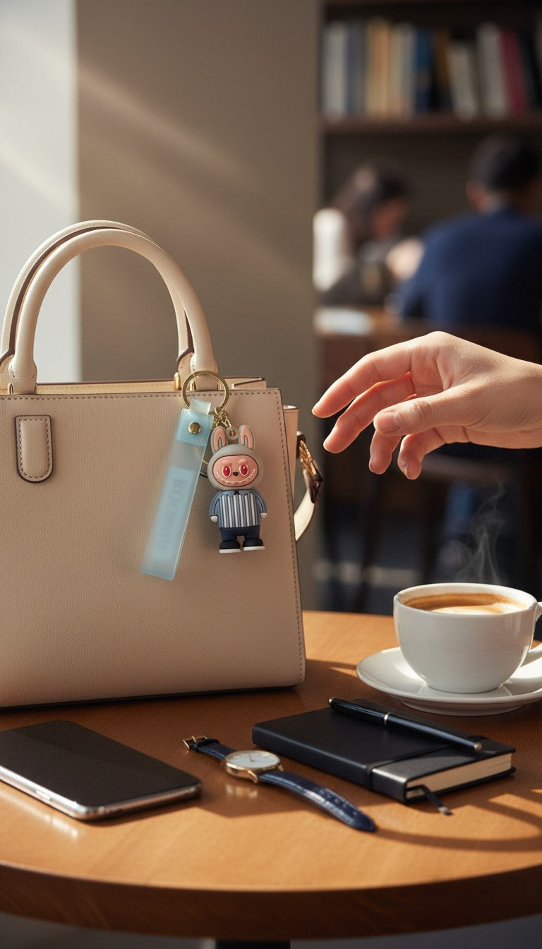 “Labubu‑inspired Classic Character keychain – Light Blue – Clinical Outfitters”