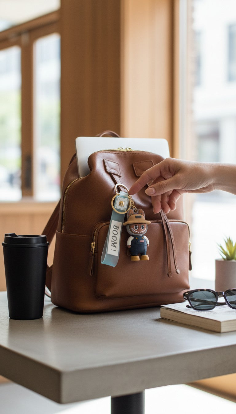 Smiley Nurse Character Keychain with 'BOOM!' Tag